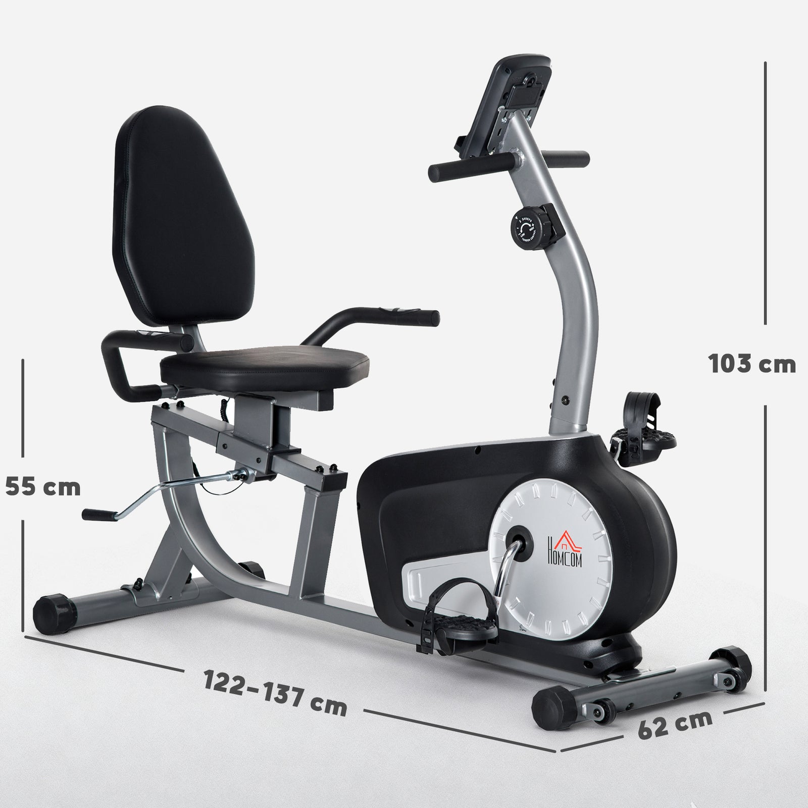 Exercise Bike with LCD Display, Stationary Bike with Quiet 8-Level Mag