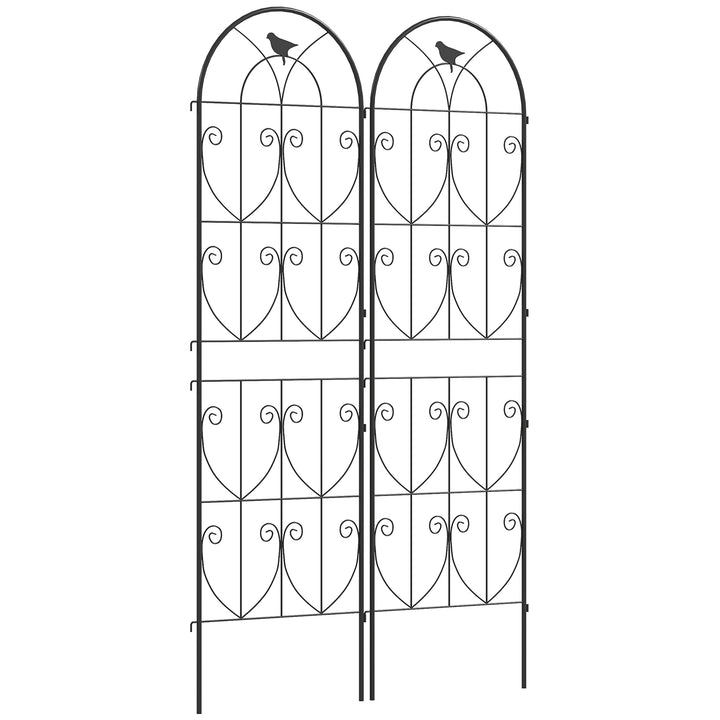 Set of 2 Garden Trellis, Metal Fence Panels for Climbing Outdoor Plant