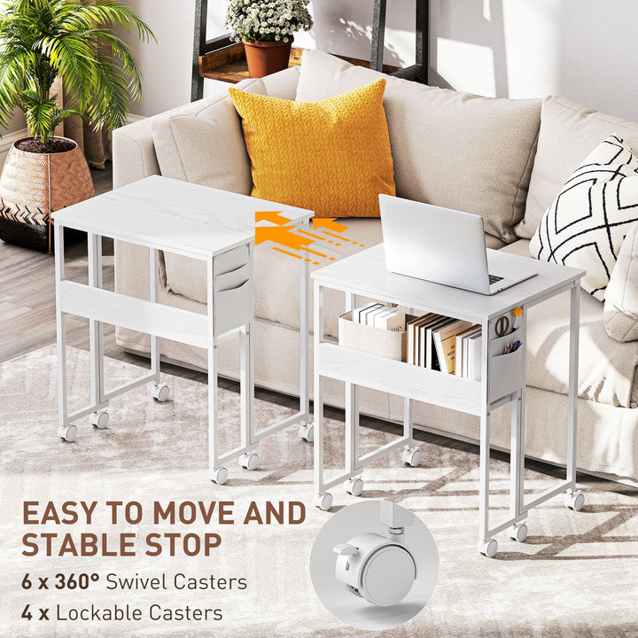 63 cm Drop Leaf Writing Work Desk - White