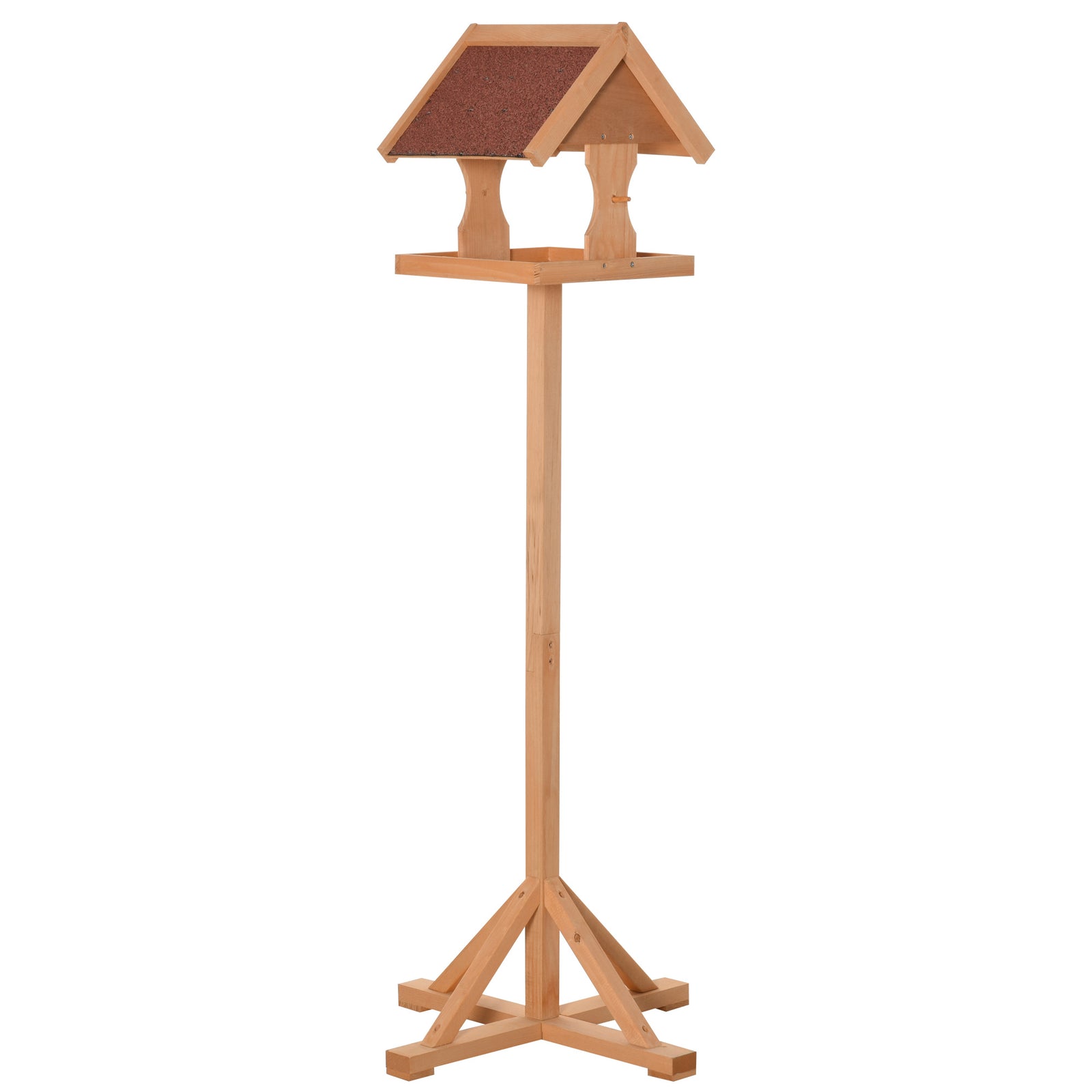 Wooden Bird Table Wild Bird Feeding Station Freestanding Feeder for Garden Outdoor 55 x 55 x 144cm
