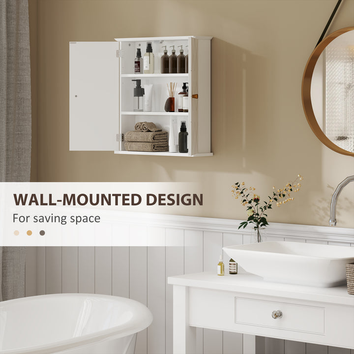 Bathroom Cabinet Wall Mounted, Bathroom Wall Cabinet Medicine Cabinet with 2 Doors, Adjustable Shelf, White
