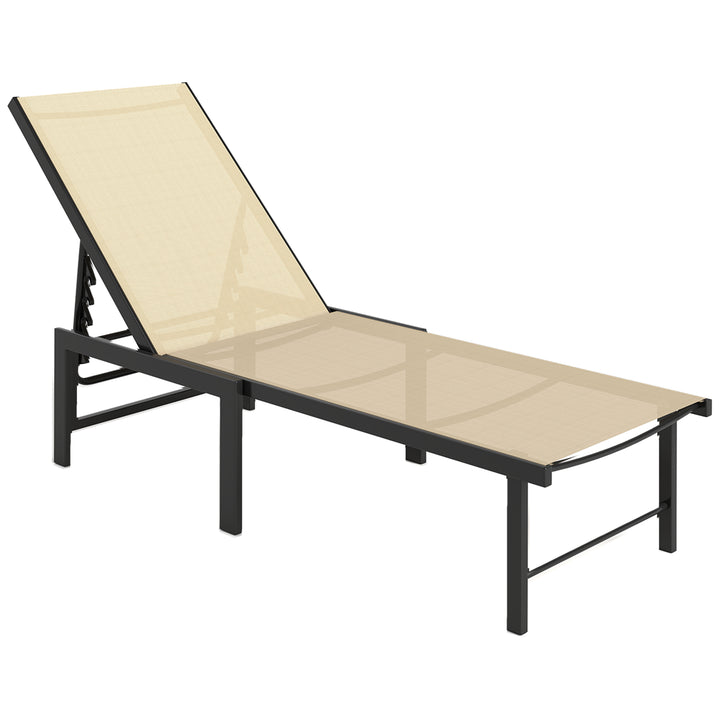 Reclining Sun Lounger - Khaki