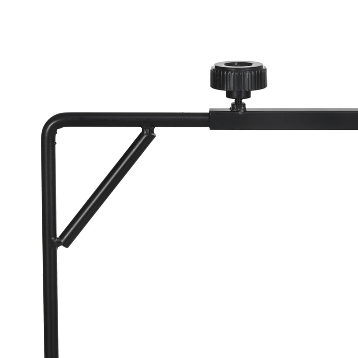 86-129Hcm Adjustable Height and Length Reptile Lamp Stand Holder with Hook Hanging, Base - Black