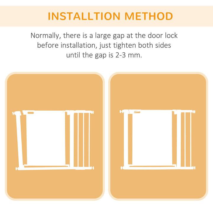 Pet Safety Gate, for Doorways, Staircases, Hallways, with Extensions Kit, 75-103cm - White
