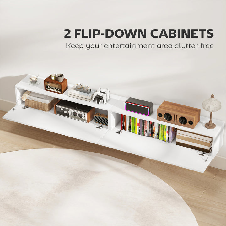 80cm Floating TV Stand, Wall Mount TV Unit with Cable Management Hole,