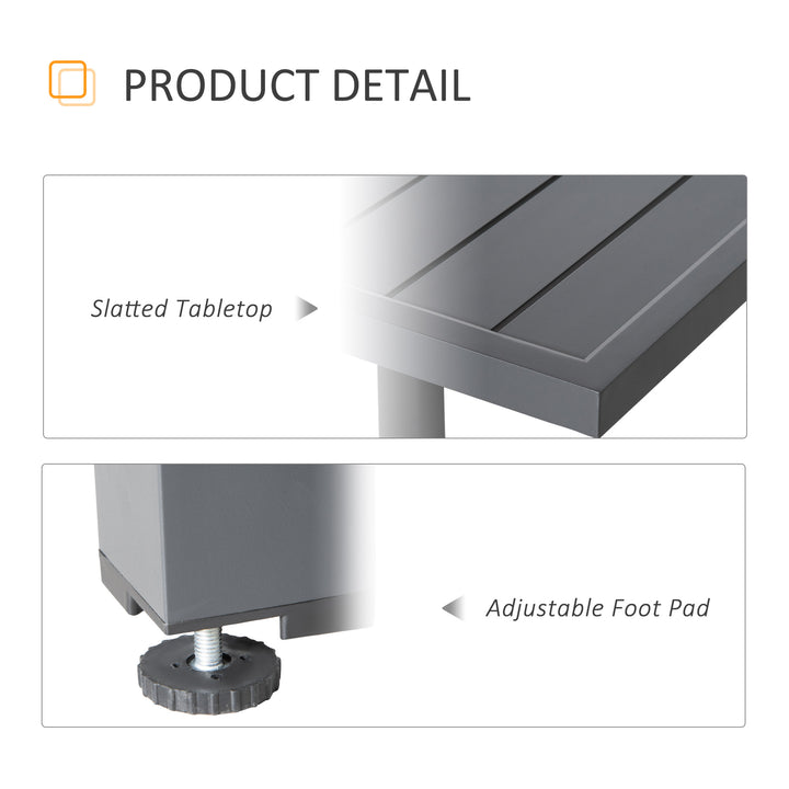 MCL Extendable Garden Table 135-270cm x 90cm x 75cm, 10 Seater Outdoor Dining Table with Aluminium Frame for Lawn, Balcony and Backyard, Grey