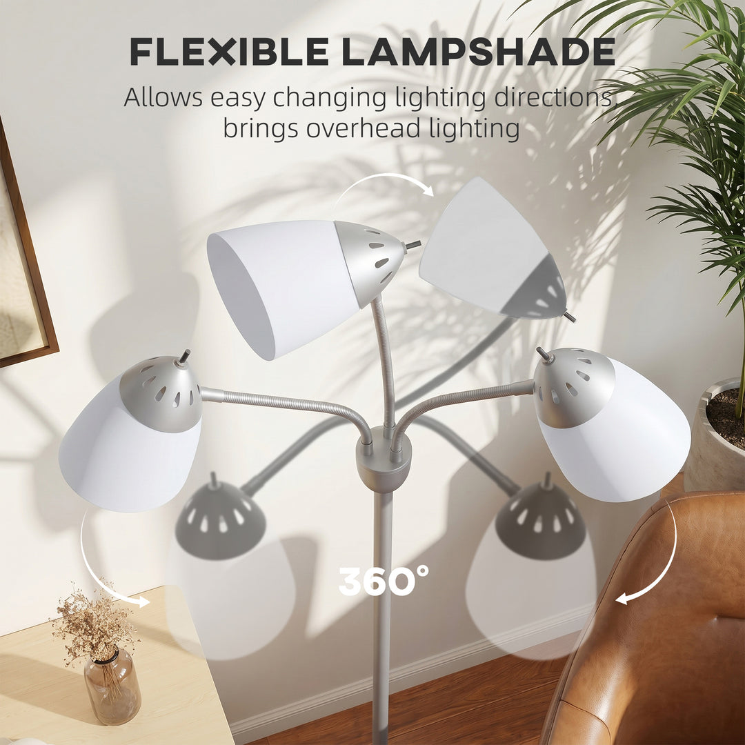 Arc Tree Floor Lamp with 3 Adjustable Rotating Lights, Industrial Stan