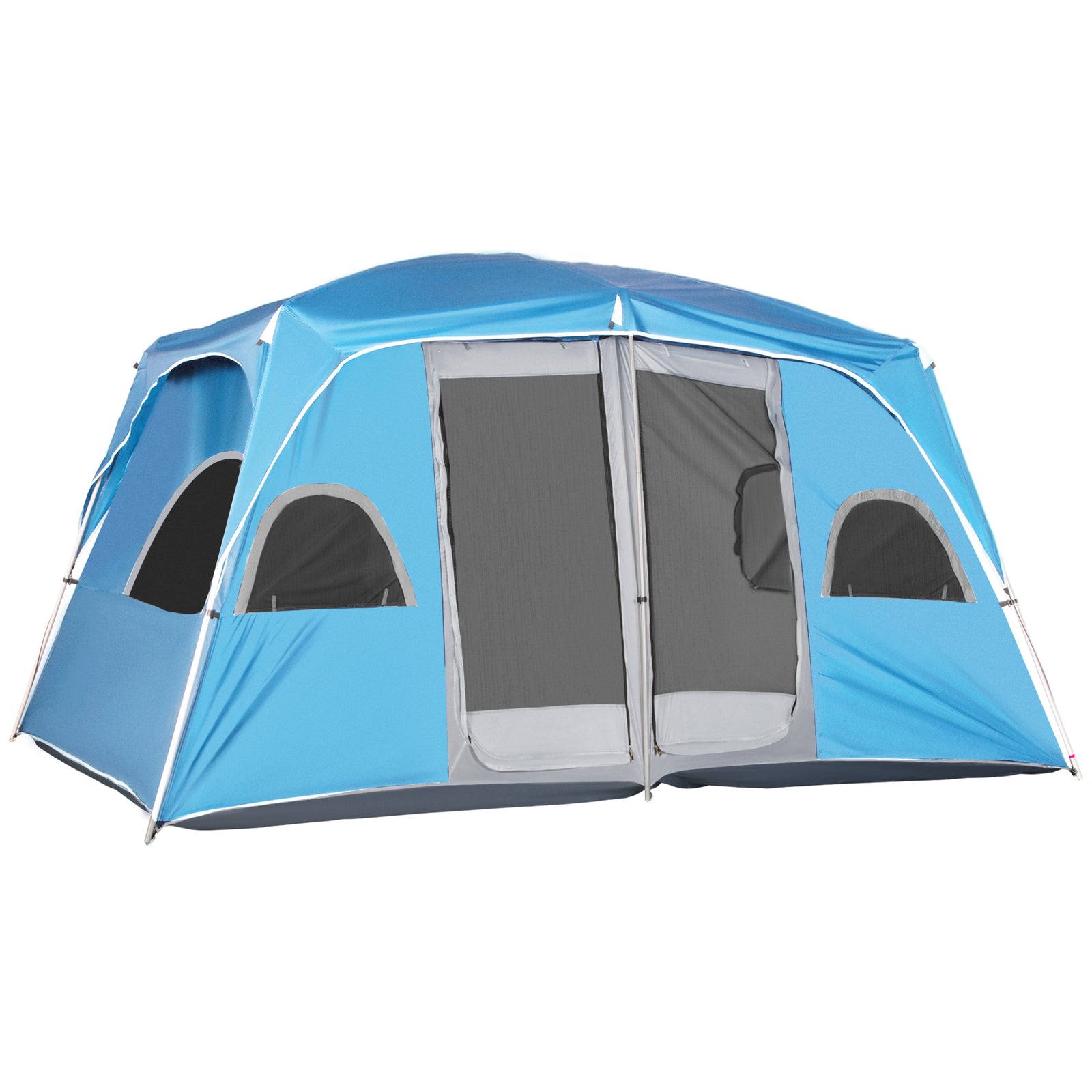 4-8 Person Camping Tent Family Tent with 2 Room, Mesh Windows, Easy Set Up for Backpacking, Hiking, Outdoor, Blue