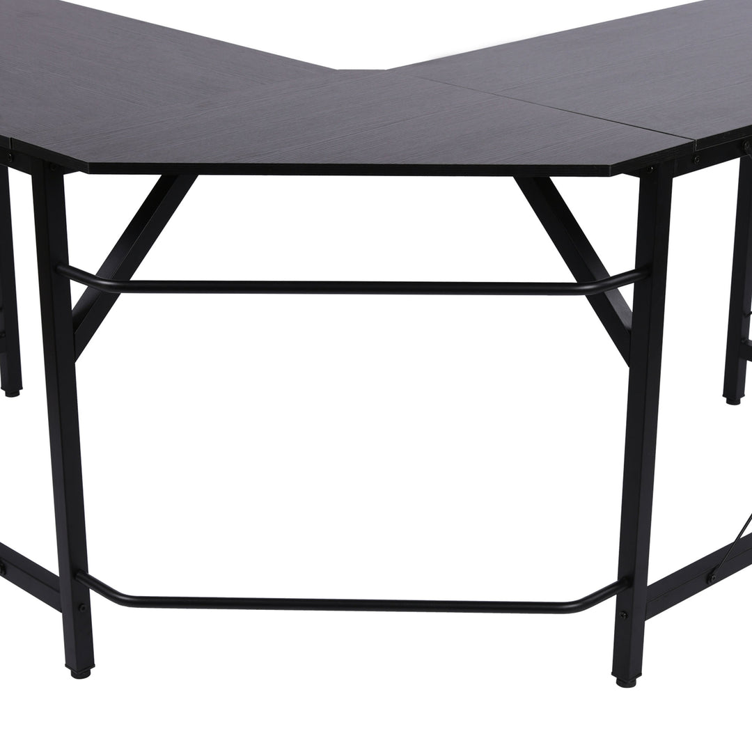 L-Shaped Corner Desk, Computer Desk for Home Office, Space-Saving Study Workstation, Easy to Assemble, 150 x 150 x 76cm, Black
