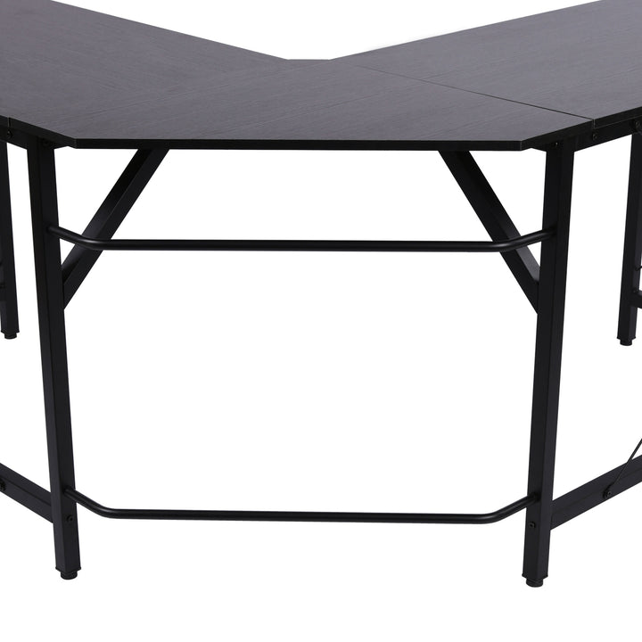 L-Shaped Corner Desk, Computer Desk for Home Office, Space-Saving Study Workstation, Easy to Assemble, 150 x 150 x 76cm, Black