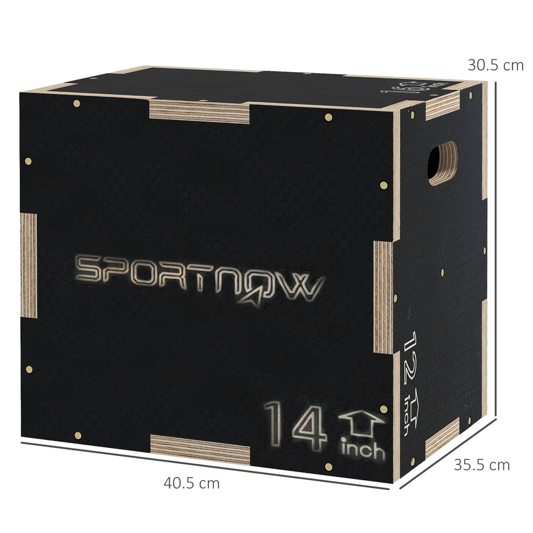 Multi-Faceted Jump Box, Wooden Step Up Box, for Home, Gym, Exercise, B