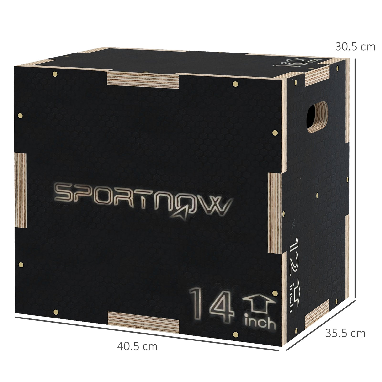 Multi-Faceted Jump Box, Wooden Step Up Box, for Home, Gym, Exercise, B