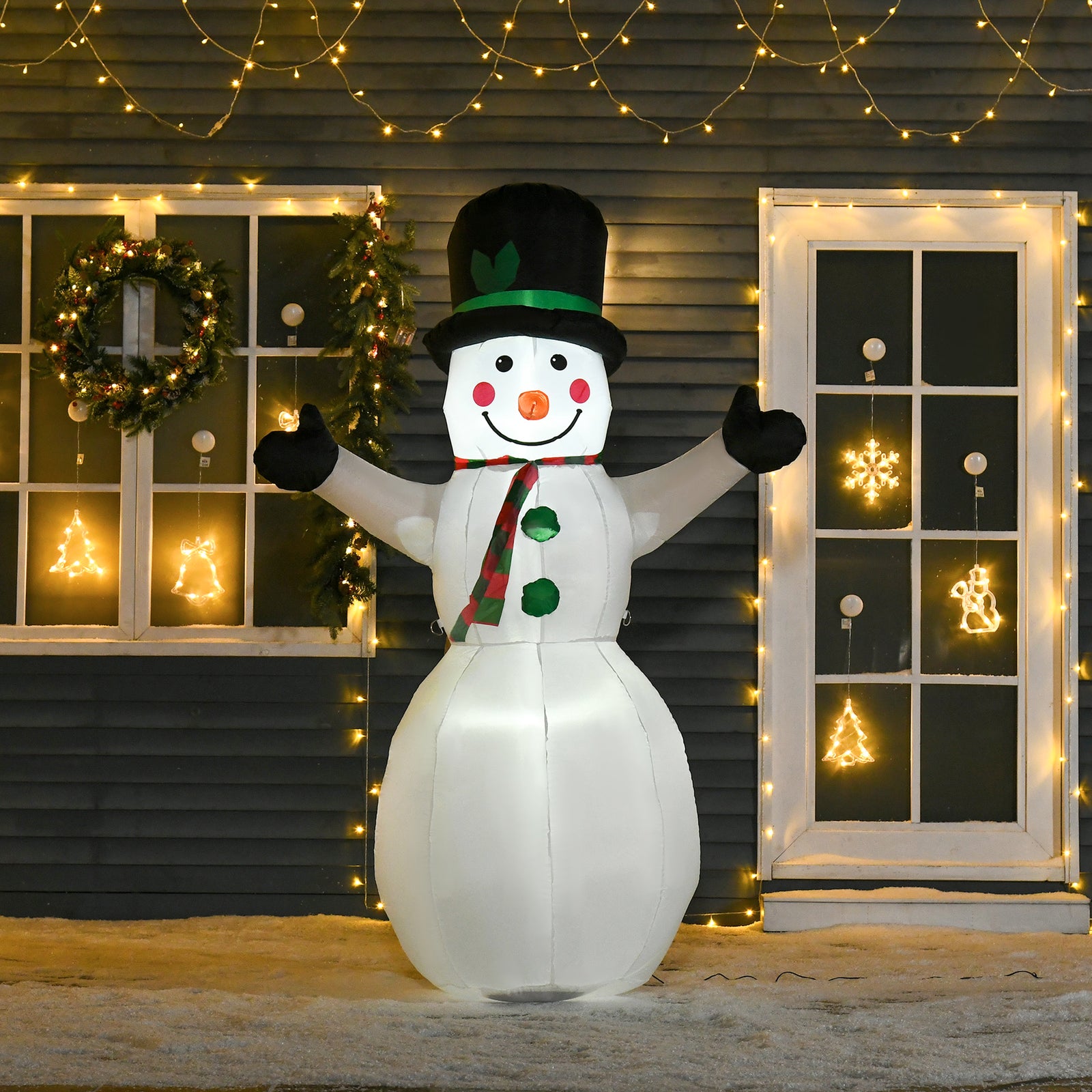 6.5ft Inflatable Snowman LED Christmas Xmas Air Blown Holiday Decoration Outdoor Garden Decor