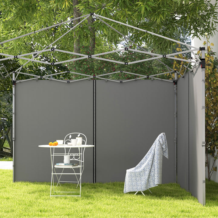 Outsunny Gazebo Side Panels, 2 Pack Sides Replacement, for 3x3(m) or 3x6m Pop Up Gazebo, with Zipped Doors, Light Grey