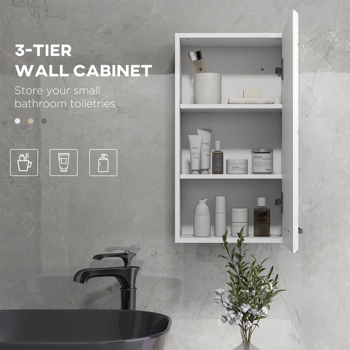 Bathroom Wall Cabinet, High Gloss Bathroom Storage Cabinet with Soft-C