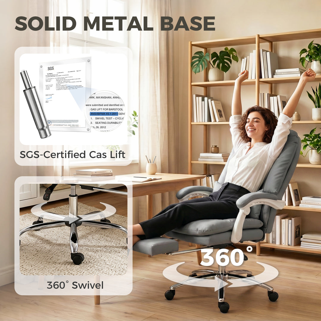 Ergonomic Executive Office Chair, Reclining Desk Chair with Lumbar Sup