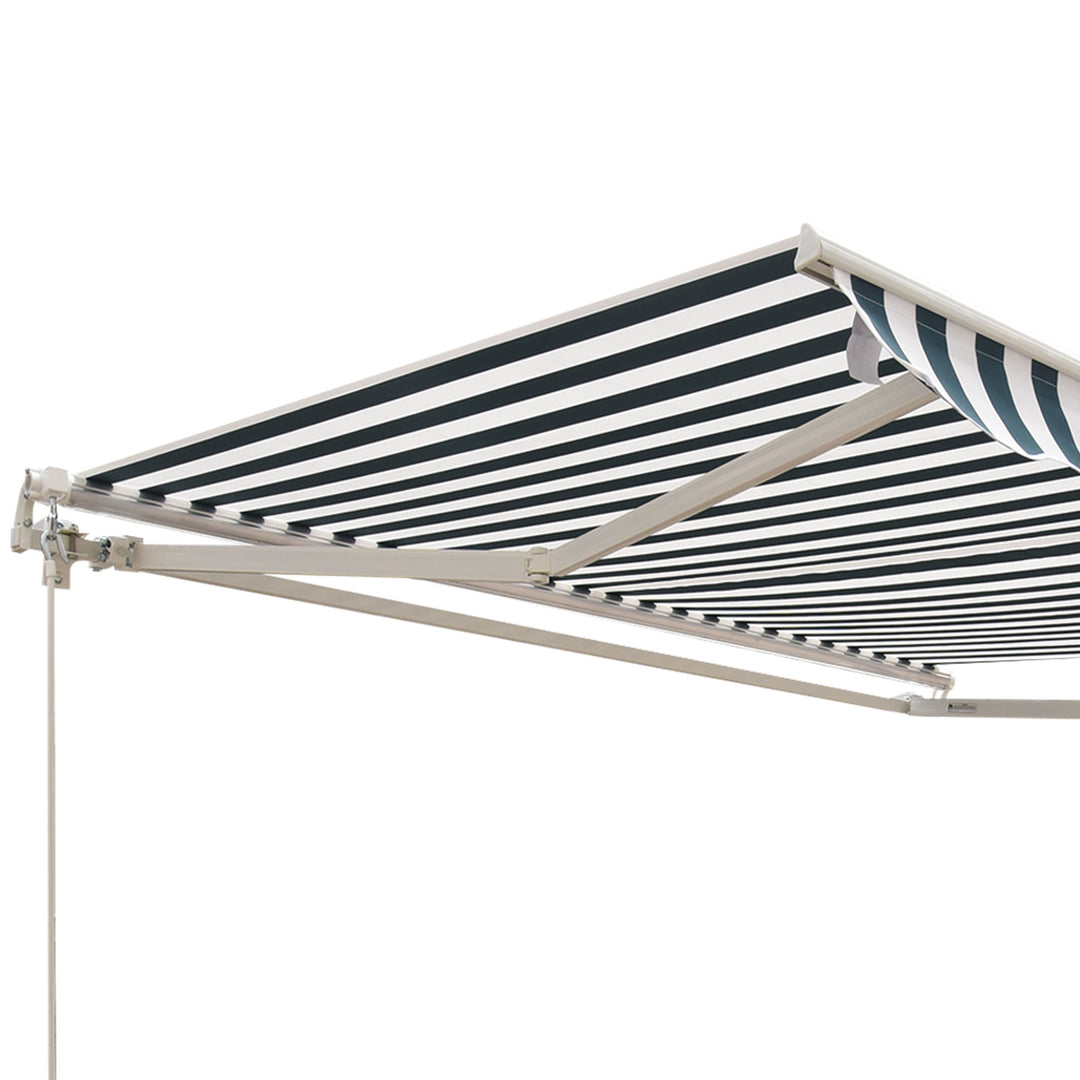 Retractable Awning, 2.5x2 m-Dark Green/White