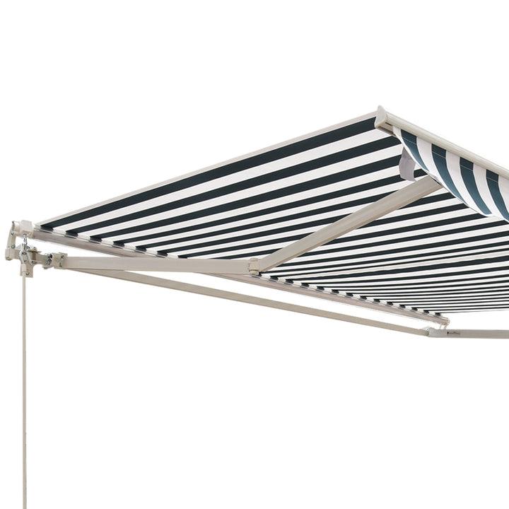 Retractable Awning, 2.5x2 m-Dark Green/White