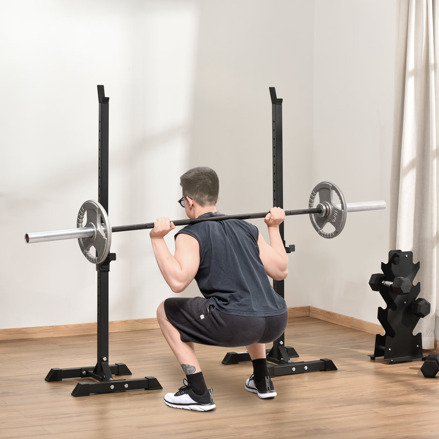 Adjustable Squat Rack, Weight Strength Training Bench Press Rack Weight Bench Supporter for Home Gym Exercise, Max Load 150kg, 124-154cm