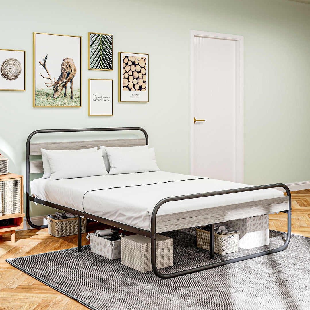 King Size Steel Industrial Bed Frame - Black