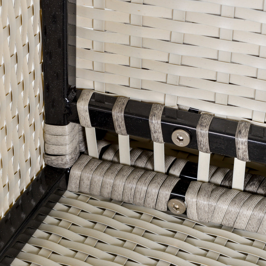 MCL Outdoor PE Rattan Furniture with Cushions, Garden Armless Chair with Adjustable Footpads and Back Support Cushion, for Garden, Yard, Terrace, Light Grey