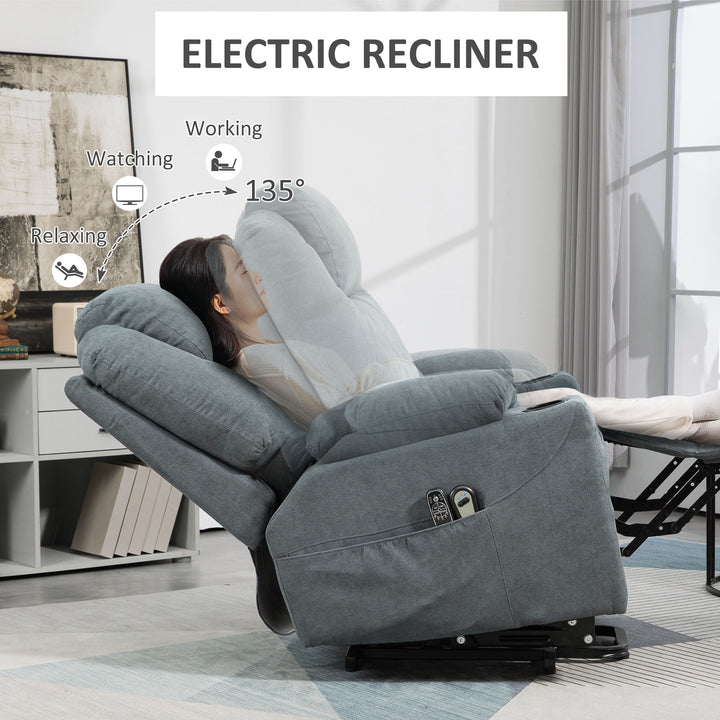 Lift-And-Recline Massage Armchair, with Heat - Grey