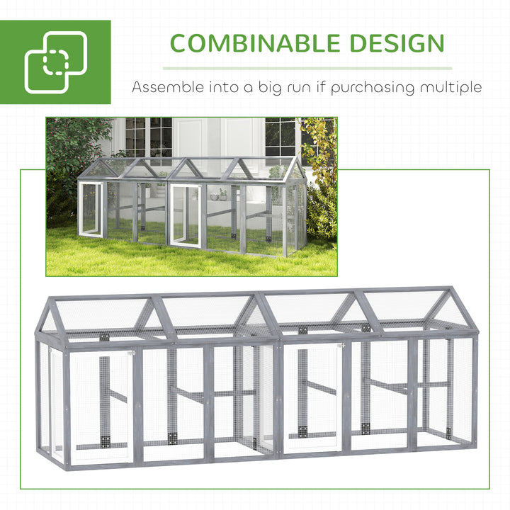 Large Chicken Run, Wooden Chicken coop, with Combinable Design - Wood Effect