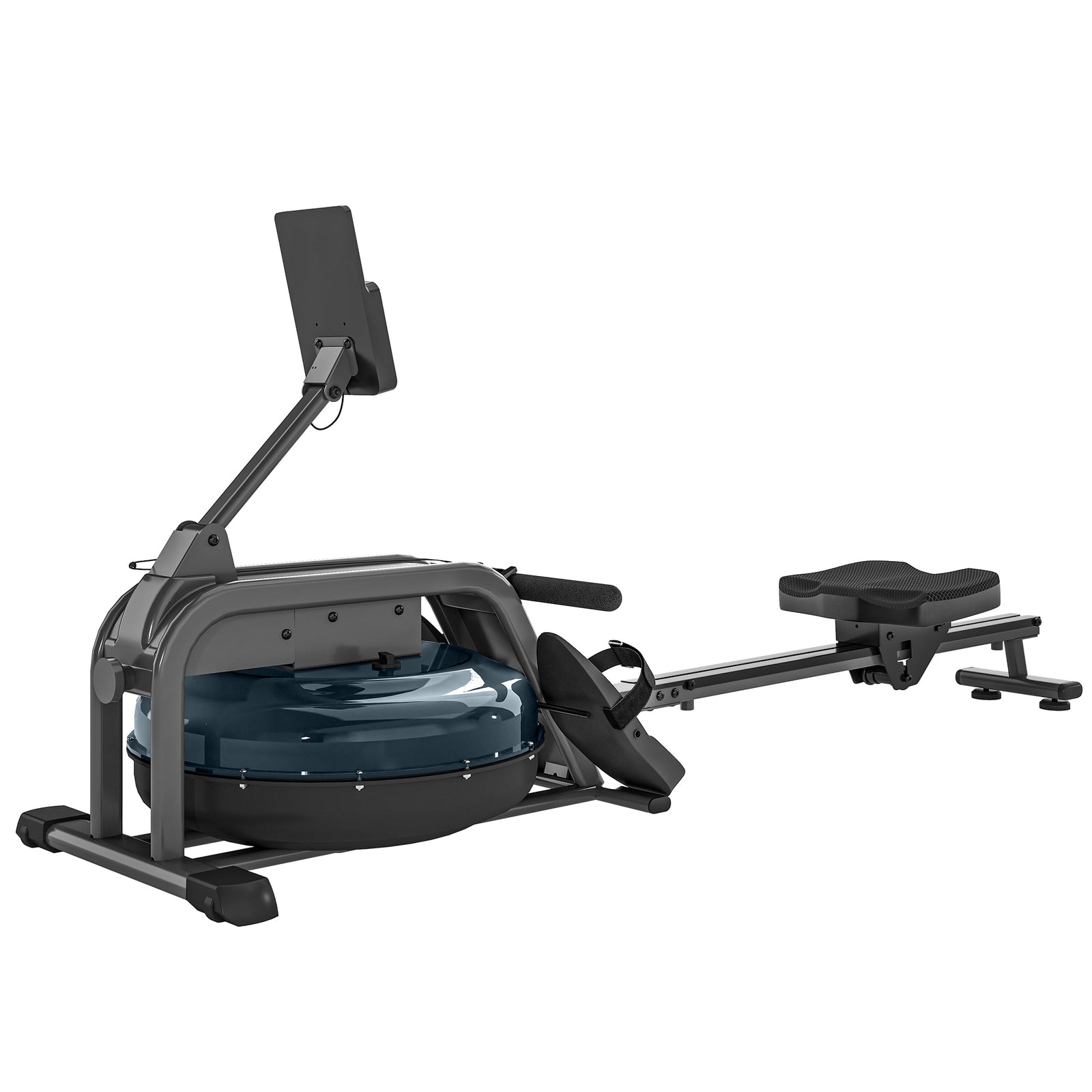 SPORTNOW Water Rowing Machine with Wheels, Vertical Storage, Adjustable Resistance, for Strength, Cardio Training