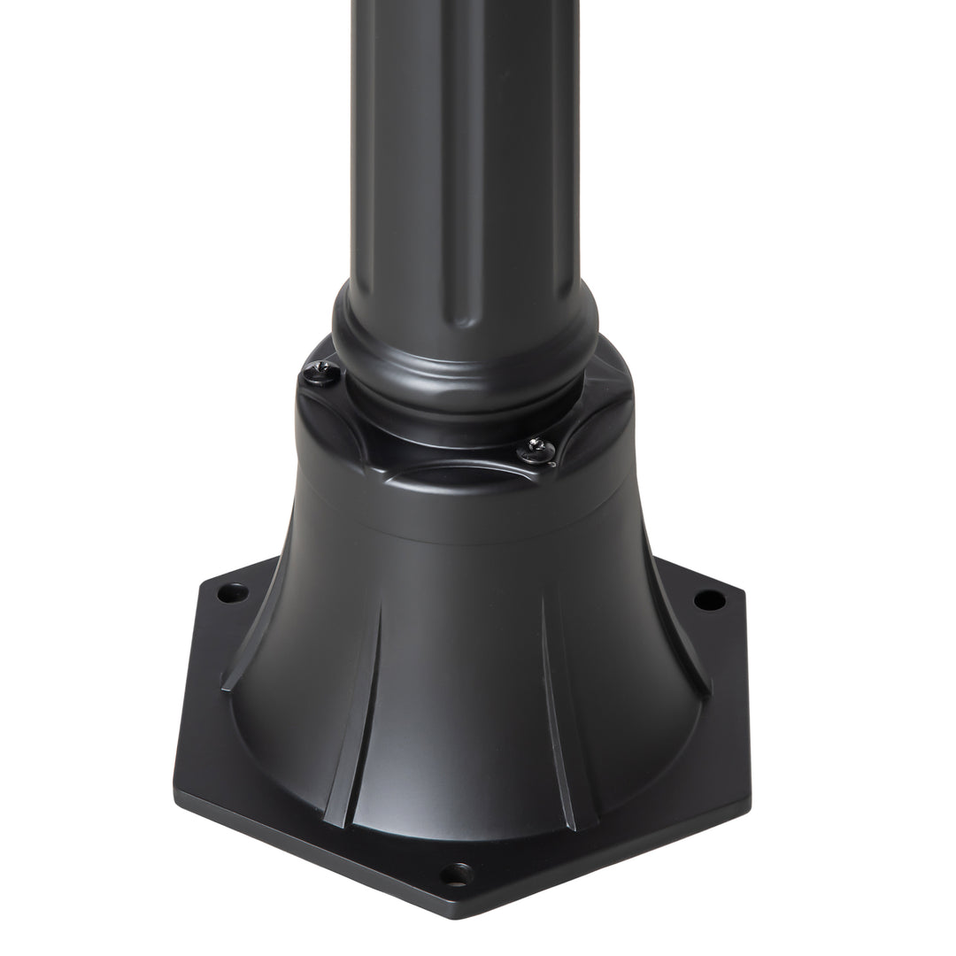 1.9M Garden Lamp Post Light, IP44 Outdoor LED Solar Powered Lantern Lamp with Decorative Bulb, Aluminium Frame for Patio, Pathway and Walkway, Black