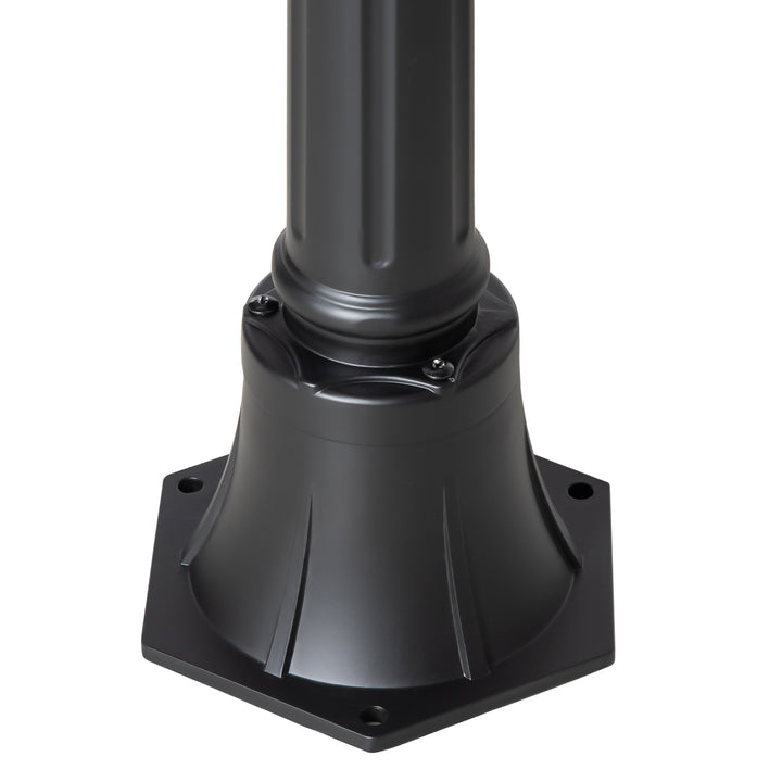 1.9M Garden Lamp Post Light, IP44 Outdoor LED Solar Powered Lantern Lamp with Decorative Bulb, Aluminium Frame for Patio, Pathway and Walkway, Black