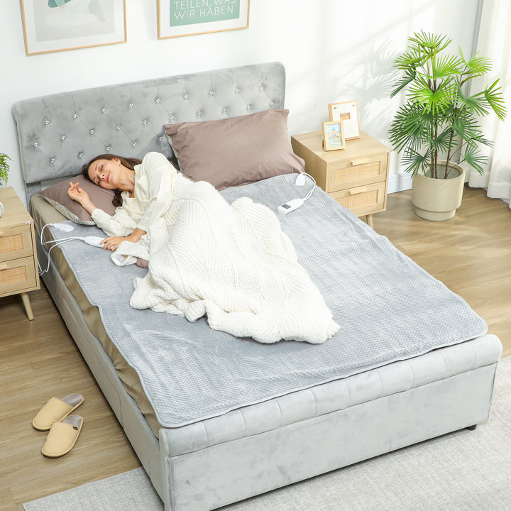 MCL Heated Electric Blanket, Warm Throw Blanket with 5 Heating Levels, 10 Hour Auto-Off Timer, Grey