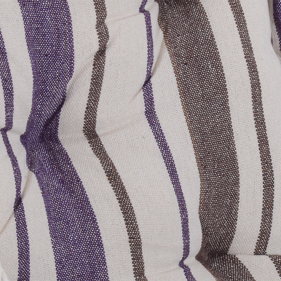 MCL Outdoor Hanging Rope Chair with Soft Padded Seat & Backrest, Garden Hammock Chair with Wooden Support Bar Cotton Cloth, Portable Garden Chair for Patio & Tree, Brown