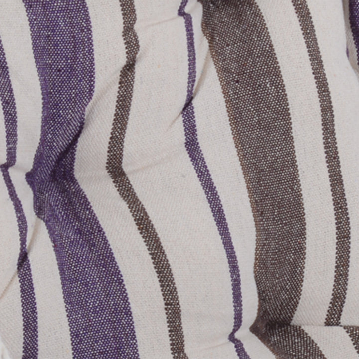 MCL Outdoor Hanging Rope Chair with Soft Padded Seat & Backrest, Garden Hammock Chair with Wooden Support Bar Cotton Cloth, Portable Garden Chair for Patio & Tree, Brown