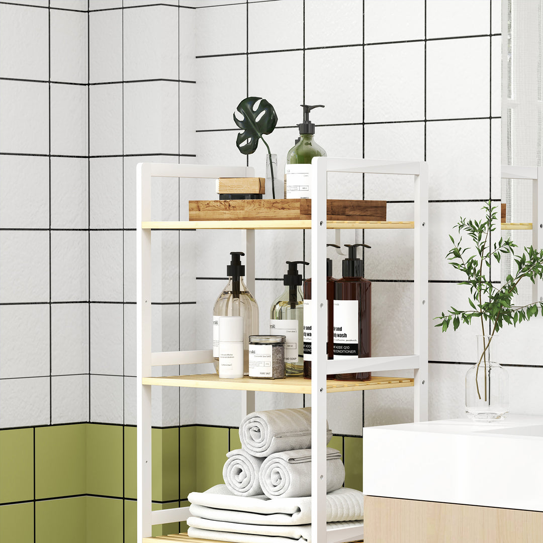 Five-Tier Bamboo Adjustable Shelf Storage Unit