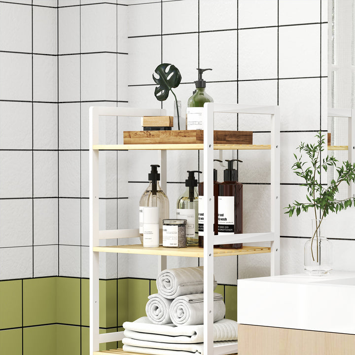 Five-Tier Bamboo Adjustable Shelf Storage Unit