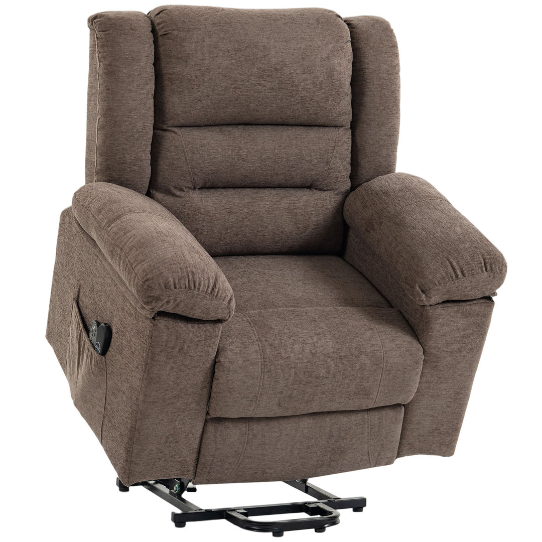 Oversized Riser Recliner Chair with Massage and Heat, Power Lift - Brown