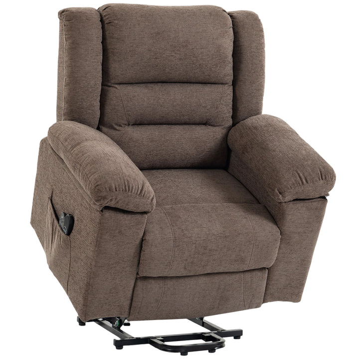 Oversized Riser Recliner Chair with Massage and Heat, Power Lift - Brown