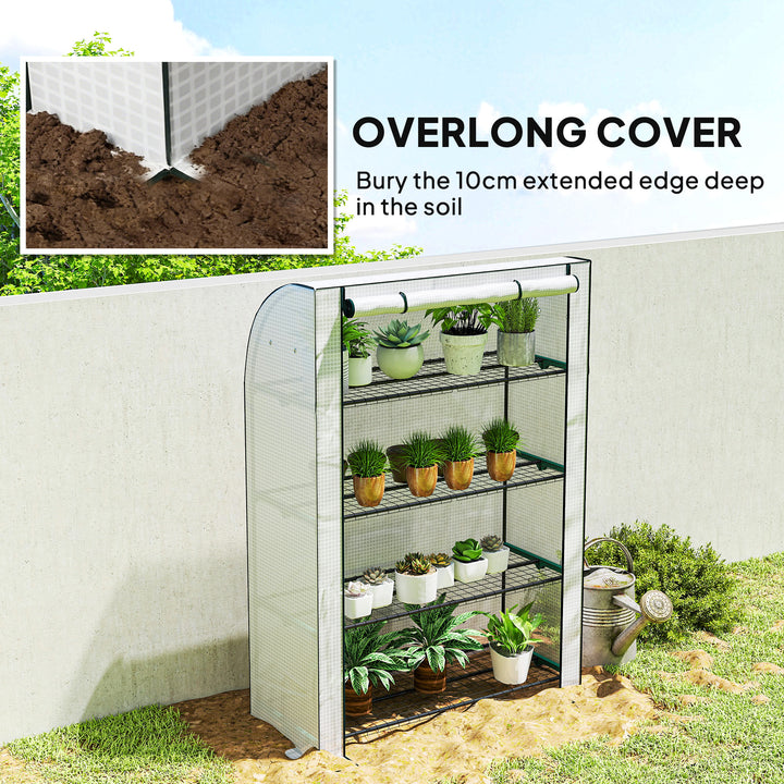 Mini Greenhouse with Reinforced PE Cover, Portable Indoor Outdoor Gree