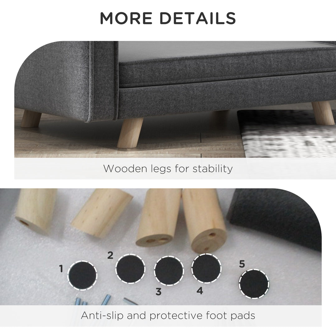 Elevated Dog Sofa Bed, with Cushion, for Medium and Small Dogs, Grey