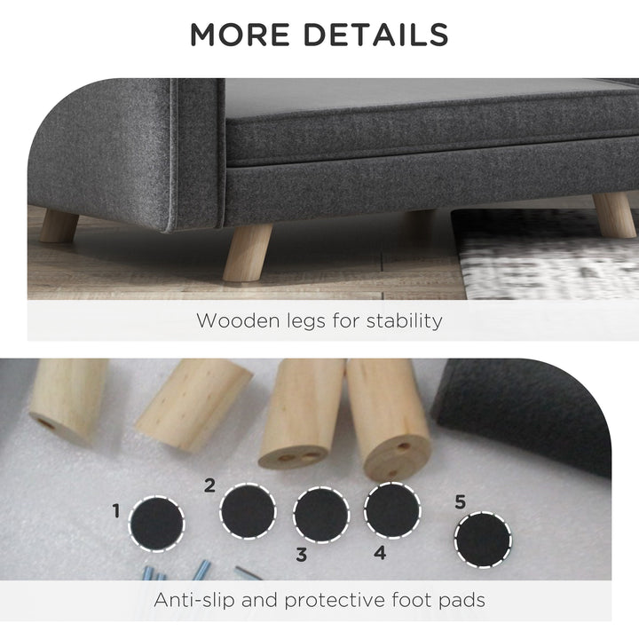 Elevated Dog Sofa Bed, with Cushion, for Medium and Small Dogs, Grey