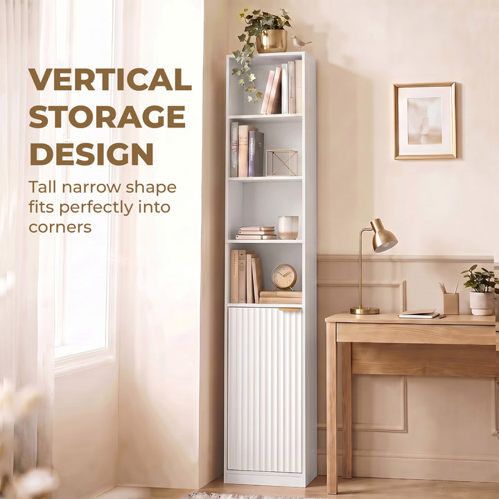 Bookcase Adjustable Shelf Bookshelf Anti-Tip Hardware 6-Tier Storage C