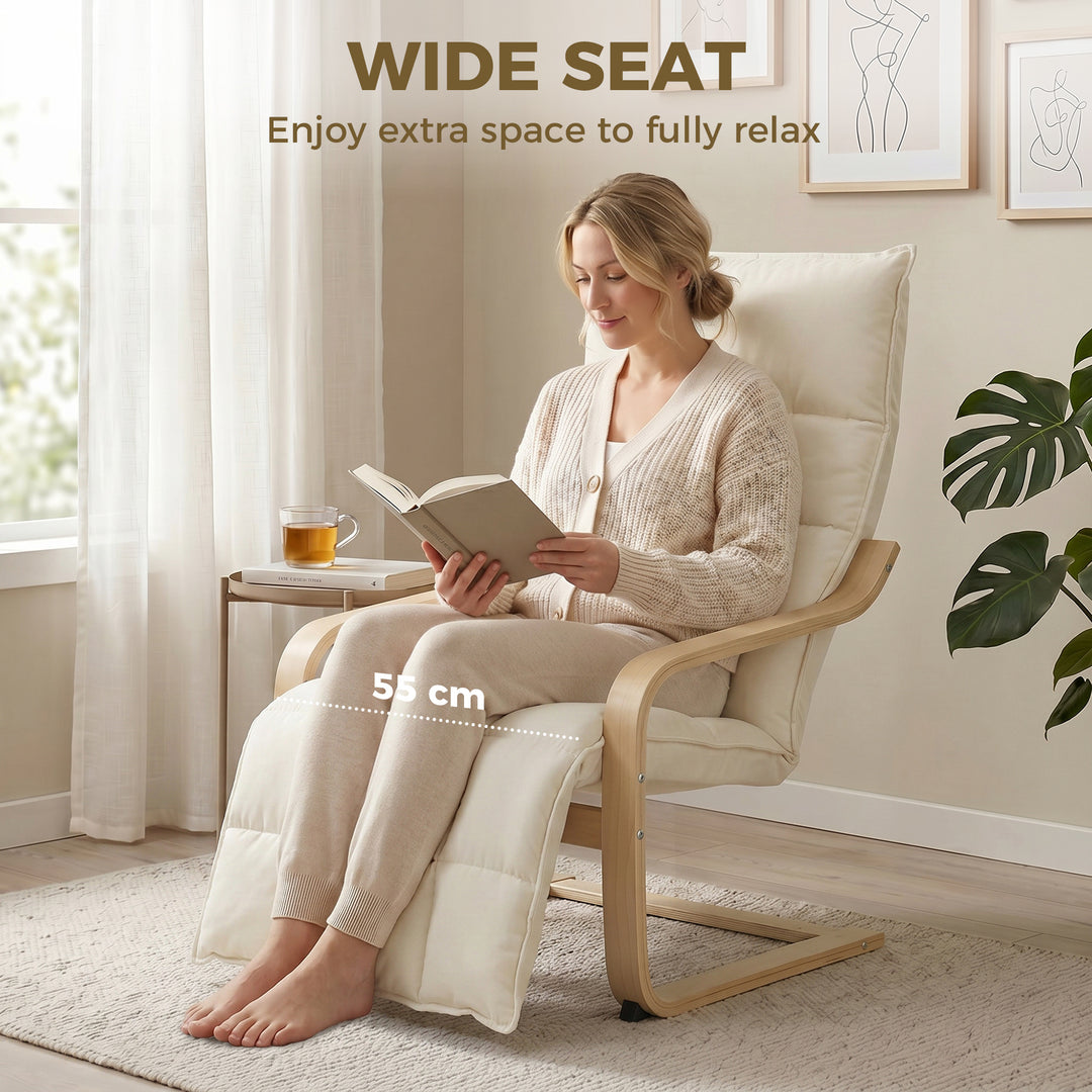 Modern Accent Chair, Leisure Lounge Chair Armchair with Footrest, Plus