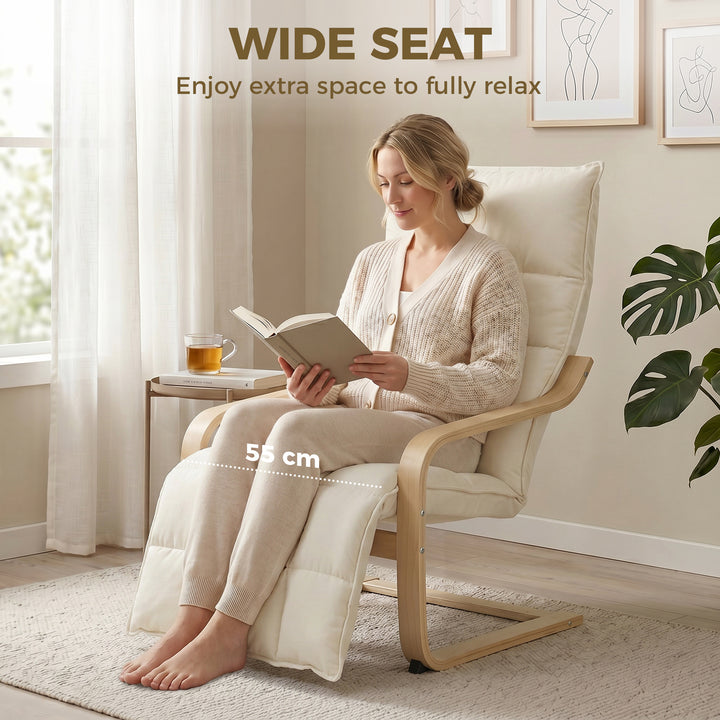 Modern Accent Chair, Leisure Lounge Chair Armchair with Footrest, Plus
