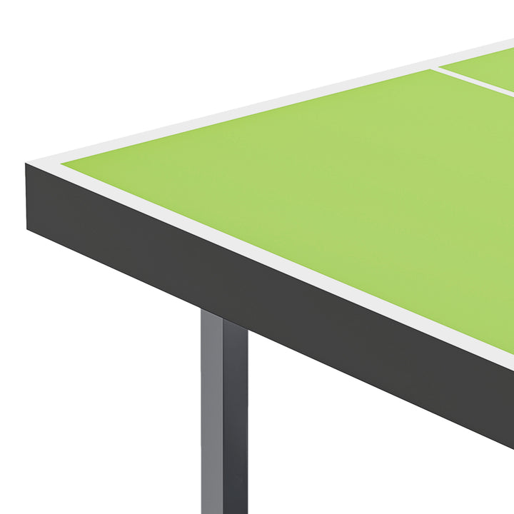 HOMCOM 182cm Mini Tennis Table Folding Ping Pong Table with Net Multi-Use Table for Indoor Outdoor Game, Green