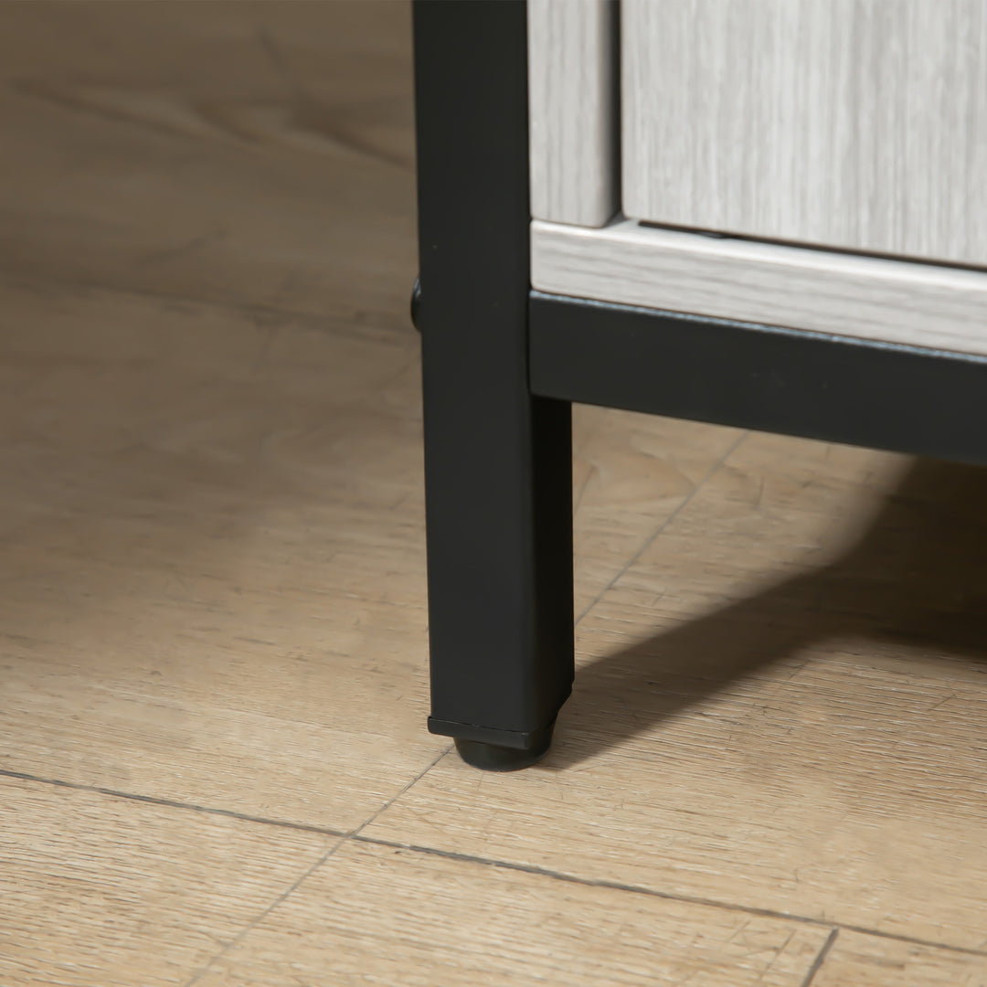 MCL Modern Sideboard, Steel Frame Storage Cabinet with 2 Doors and Adjustable Shelves for Living Room, Hallway, Light Grey