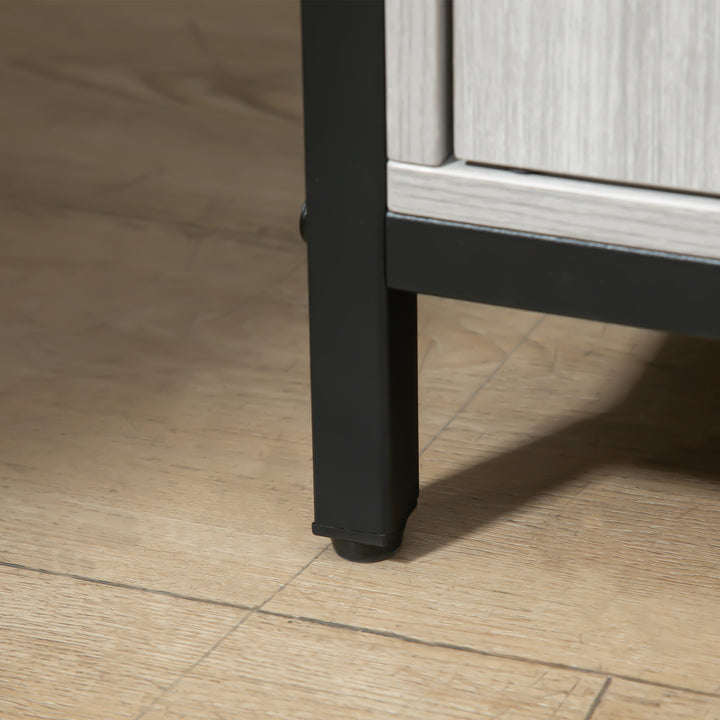 MCL Modern Sideboard, Steel Frame Storage Cabinet with 2 Doors and Adjustable Shelves for Living Room, Hallway, Light Grey