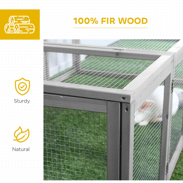 Wooden Rabbit Hutch Cage 6ft with Wire Mesh, Openable Roof, Play Space