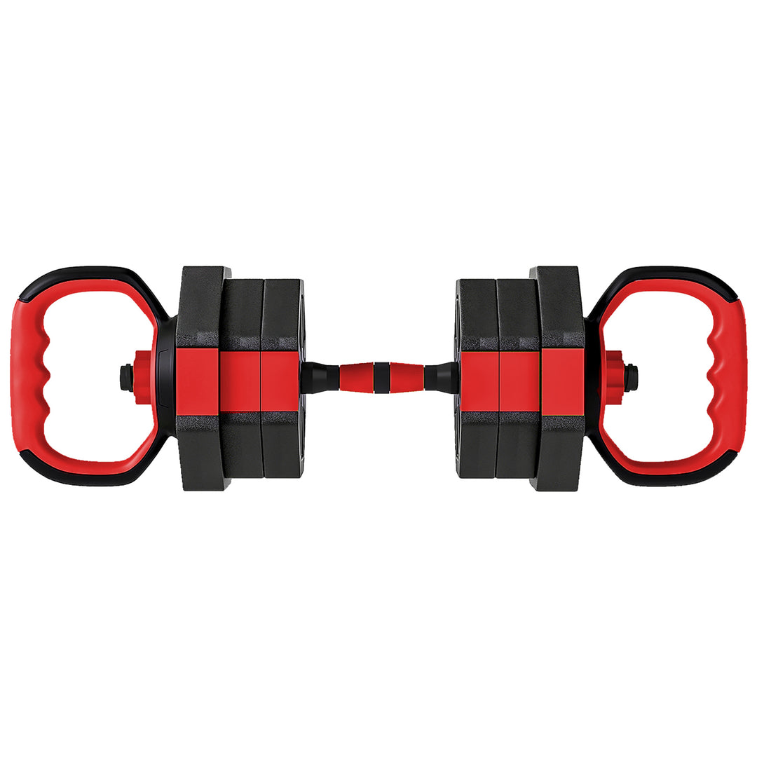 6-in-1 Adjustable Weight Dumbbells Set, Used as Kettlebell, Barbell, D