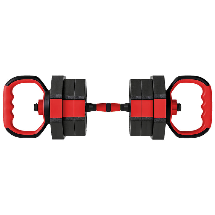 6-in-1 Adjustable Weight Dumbbells Set, Used as Kettlebell, Barbell, D