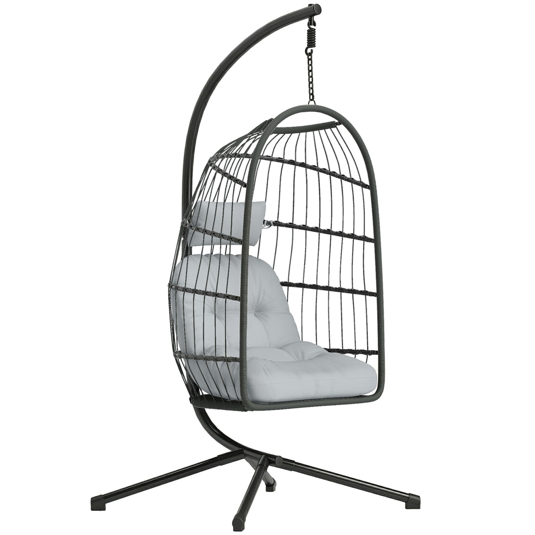 Hanging Egg Chair, Indoor Outdoor Hammock Swing Chair with Stand, Safe